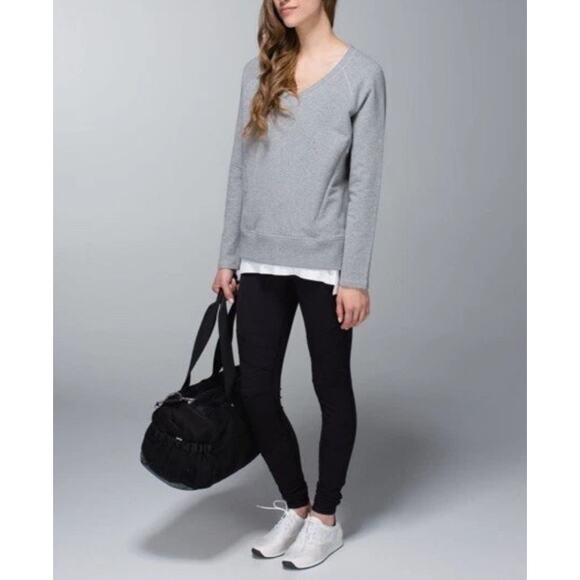 Lululemon After Asana Pullover Size 10 French Gray Terry Style W3D20S Women's - Picture 1 of 7